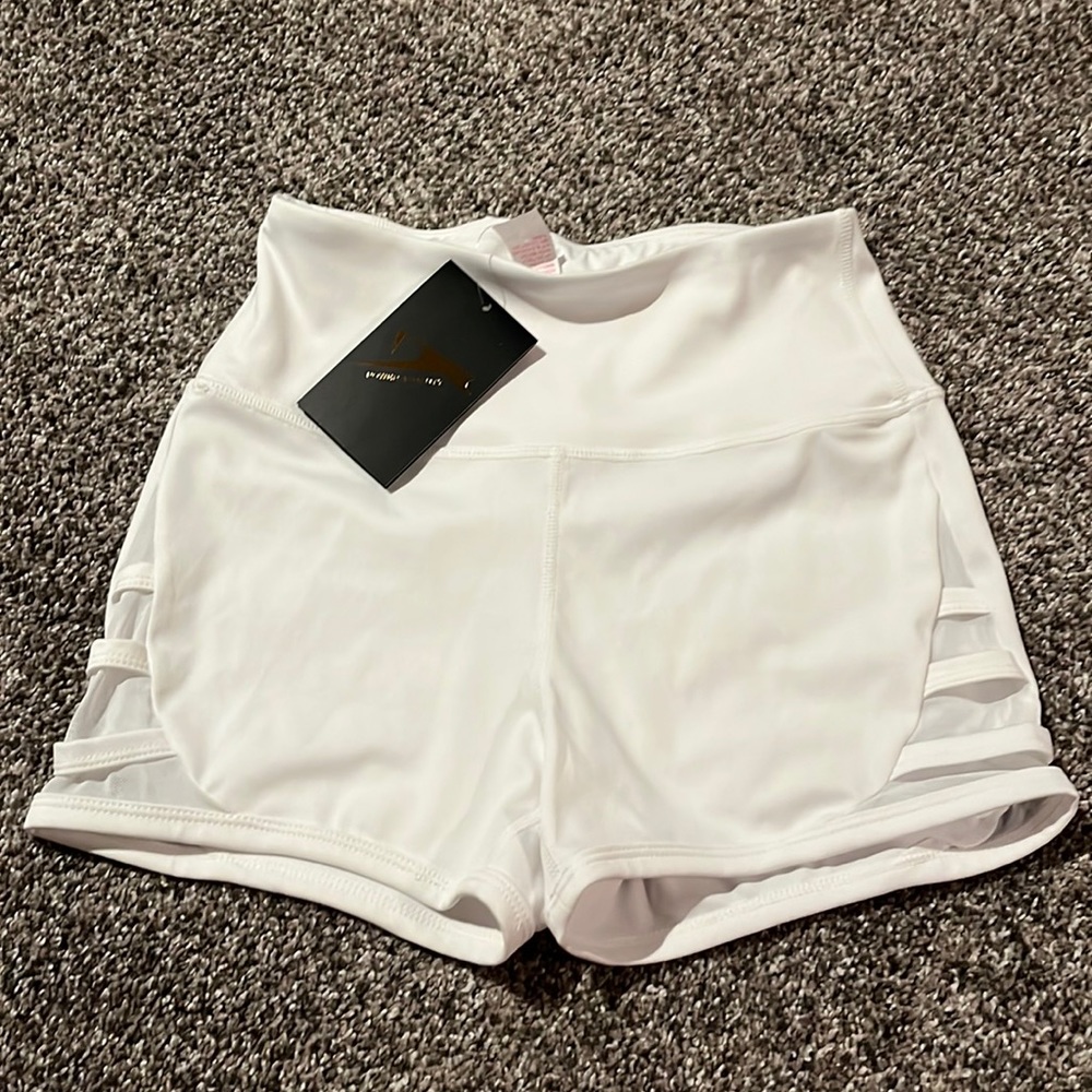 White biker shorts